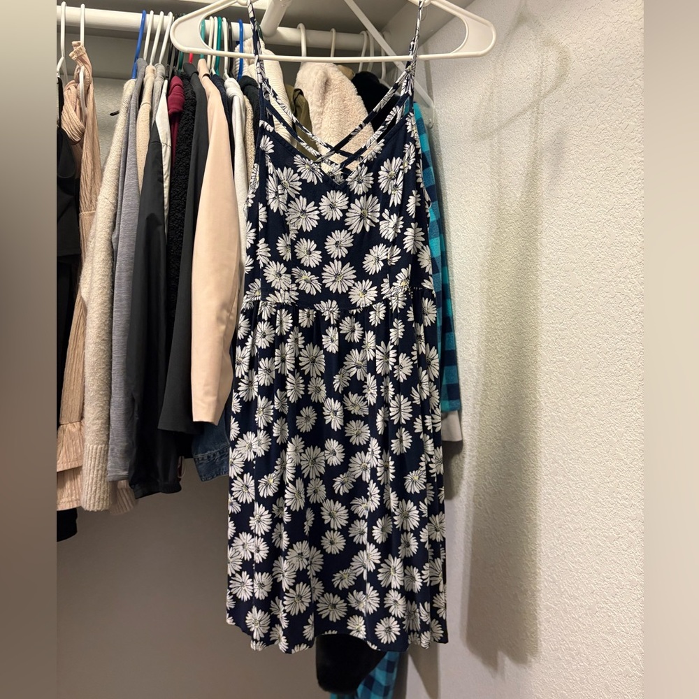 Navy Daisy Floral Sundress